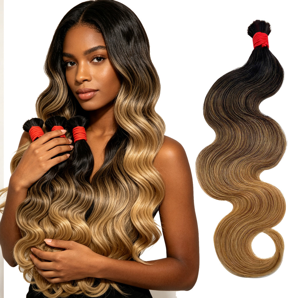 Ombre Brazilian Blonde Body Wave Human Hair Closure-1 Bundle