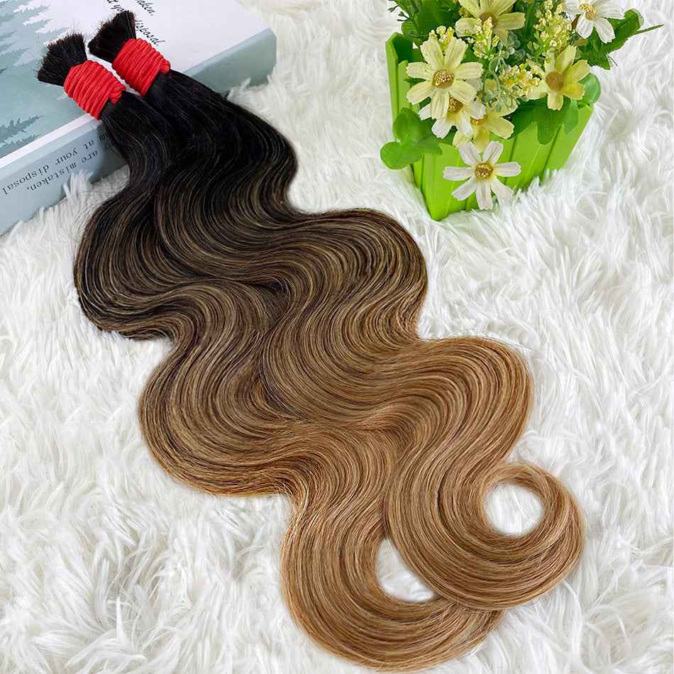 Cabelo Humano Indiano Ombré Black Gold,Textura Deep Wave-1 Feixe