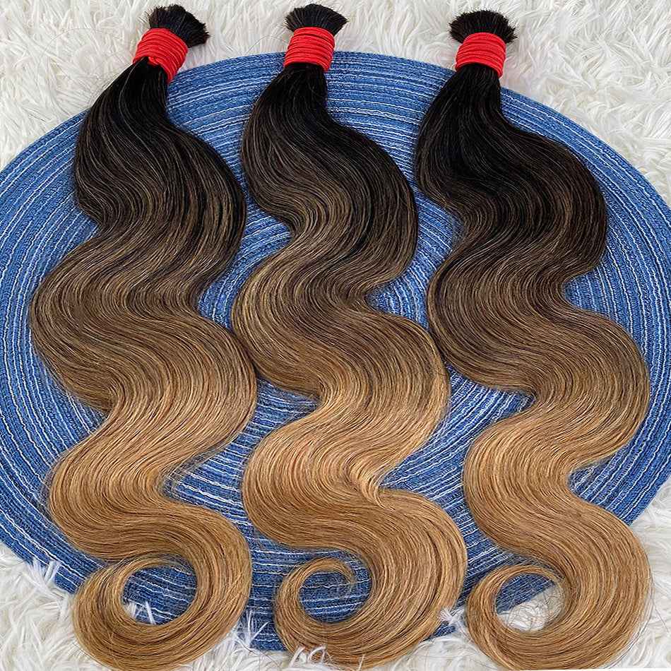 Cabelo Humano Indiano Ombré Black Gold,Textura Deep Wave-1 Feixe