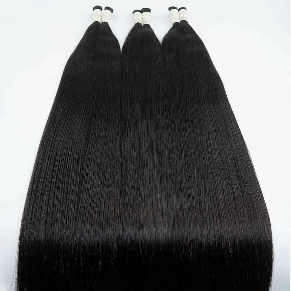 Mechas de cabelo humano cru vietnamita 12A -1 Feixe