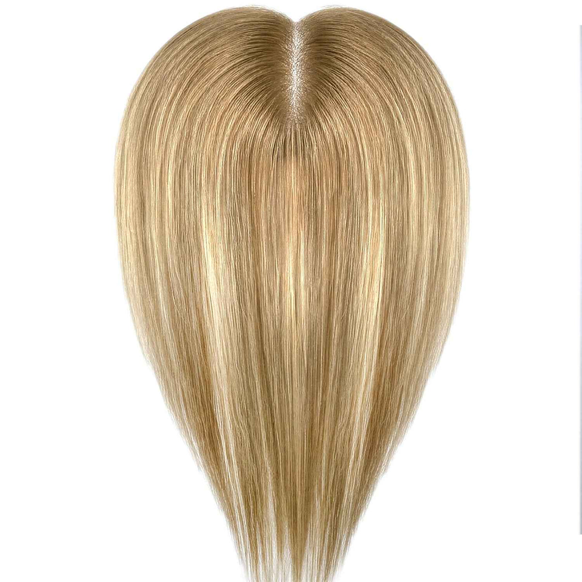 OCEAN Topo de Cabelo Humano Dourado, Base de Lace Invisível de Camada Dupla — 1 Feixe