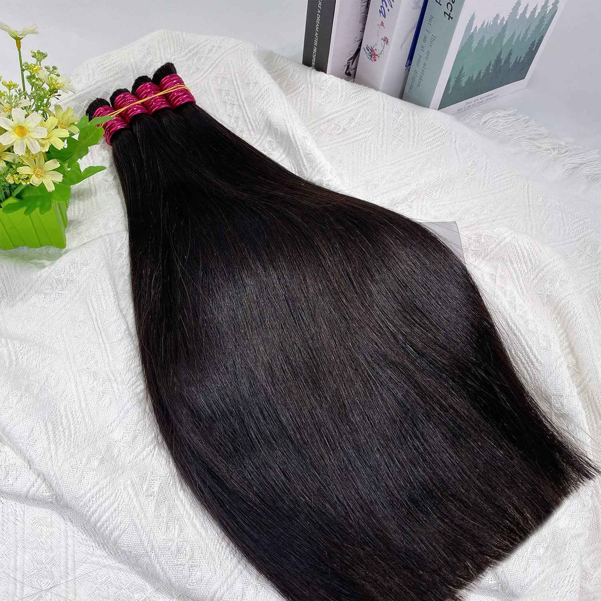 Cabelo Humano Indiano Bruto em Agranel Virgem Liso Cor Natural
