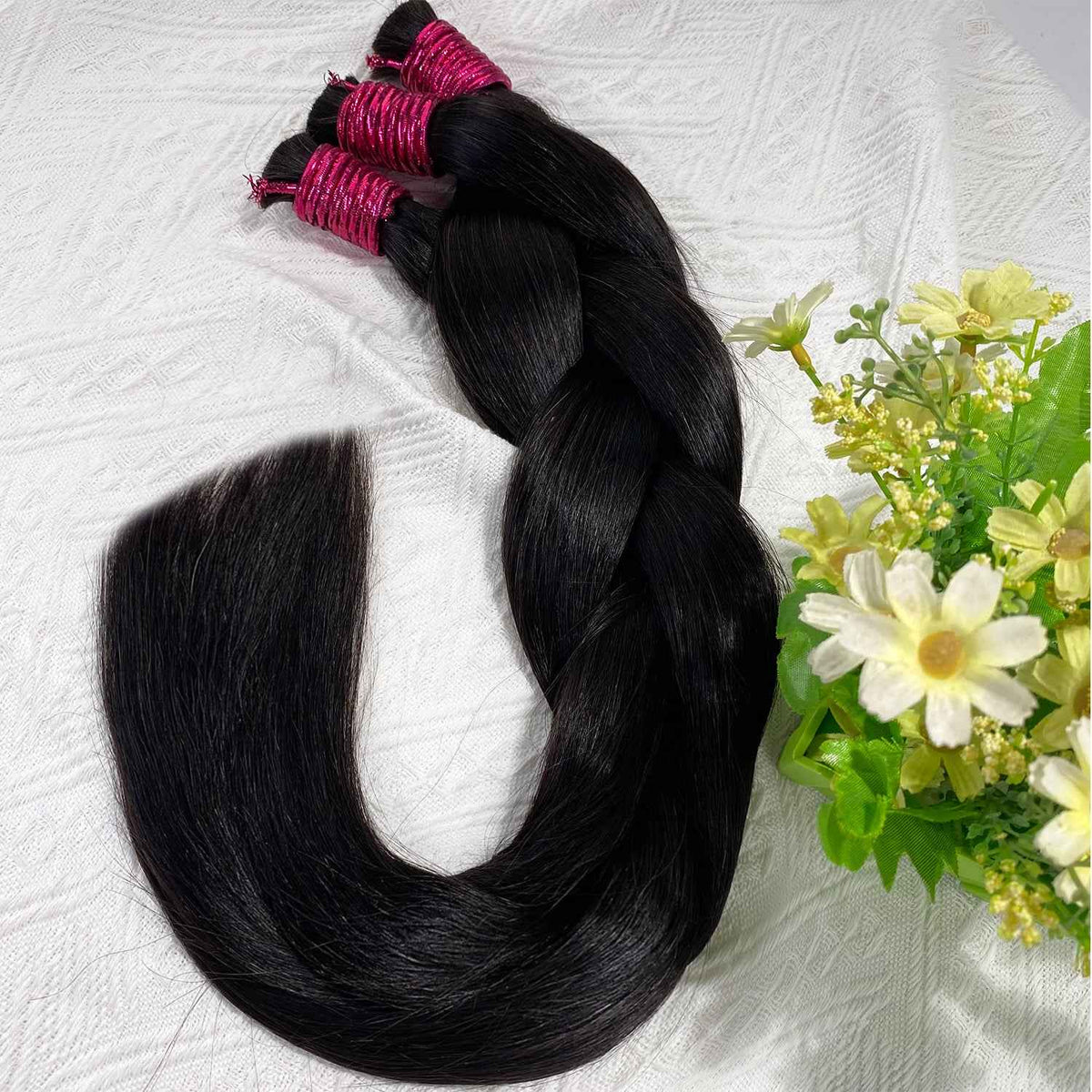 Cabelo Humano Indiano Bruto em Agranel Virgem Liso Cor Natural