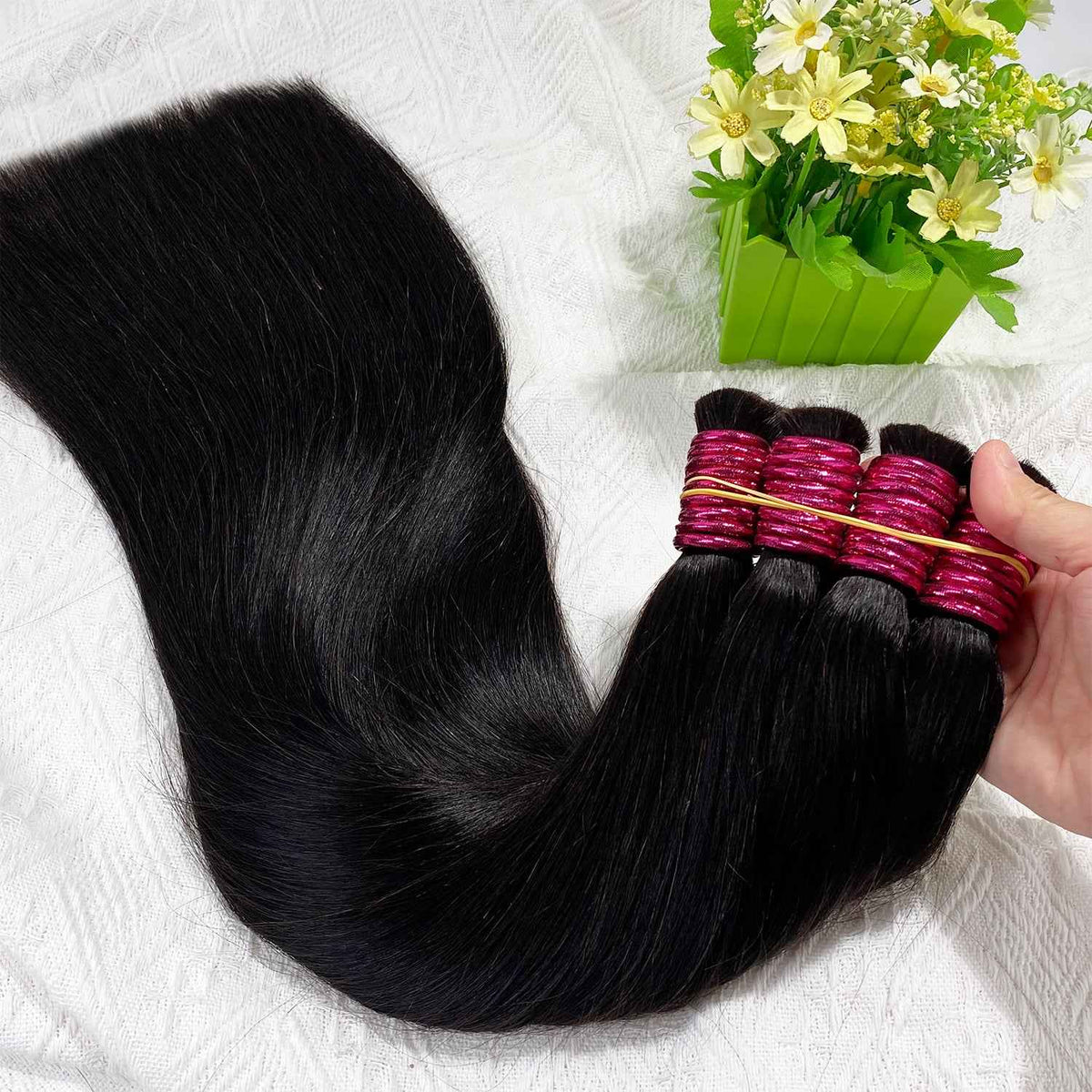 Cabelo Humano Indiano Bruto em Agranel Virgem Liso Cor Natural