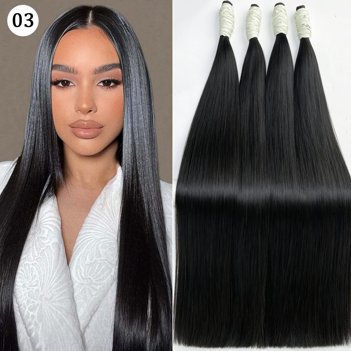 Mechas de cabelo humano cru vietnamita 12A -1 Feixe