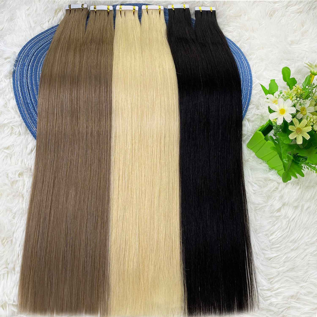OCEAN Cabelo Vietnamita – 20 Extensões de Fita Adesiva, Cabelo Liso 100% Natural-1 Feixe