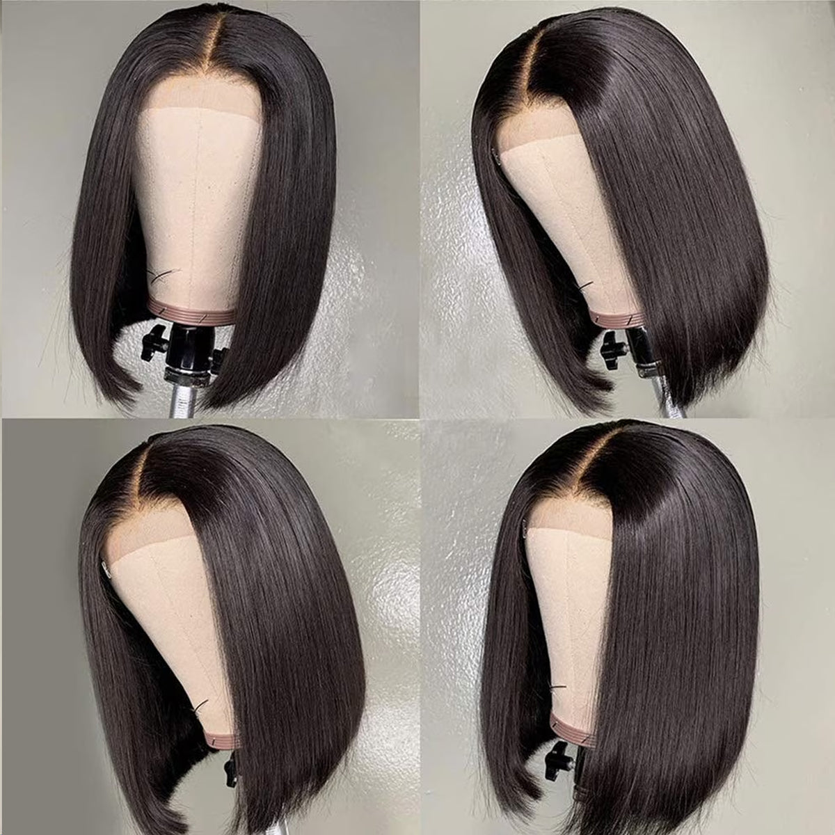 Nova Peruca Estilo Short Bob Lace Front 13x4 Densidade de 200% Cabelo Humano Liso