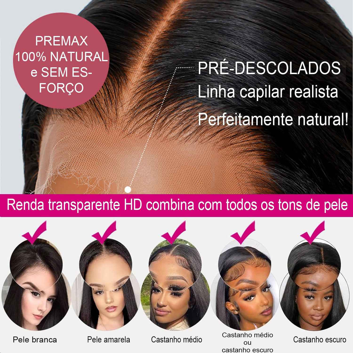 Nova Peruca Estilo Short Bob Lace Front 13x4 Densidade de 200% Cabelo Humano Liso
