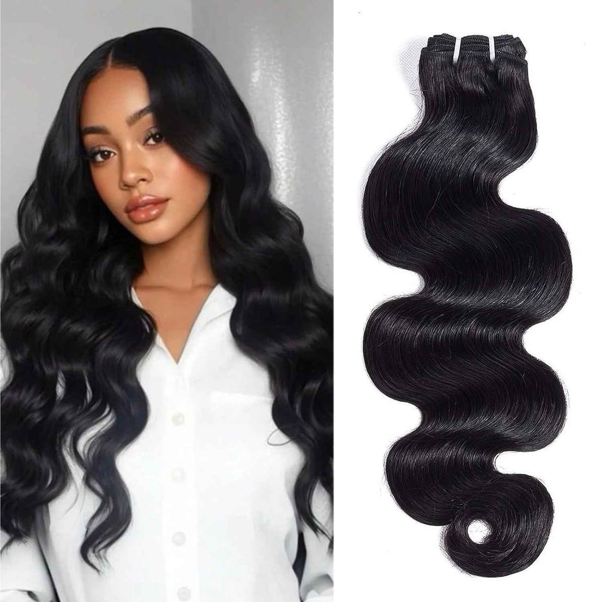 OCEAN Cabelo Humano Ondulado Body Wave-1 Feixe