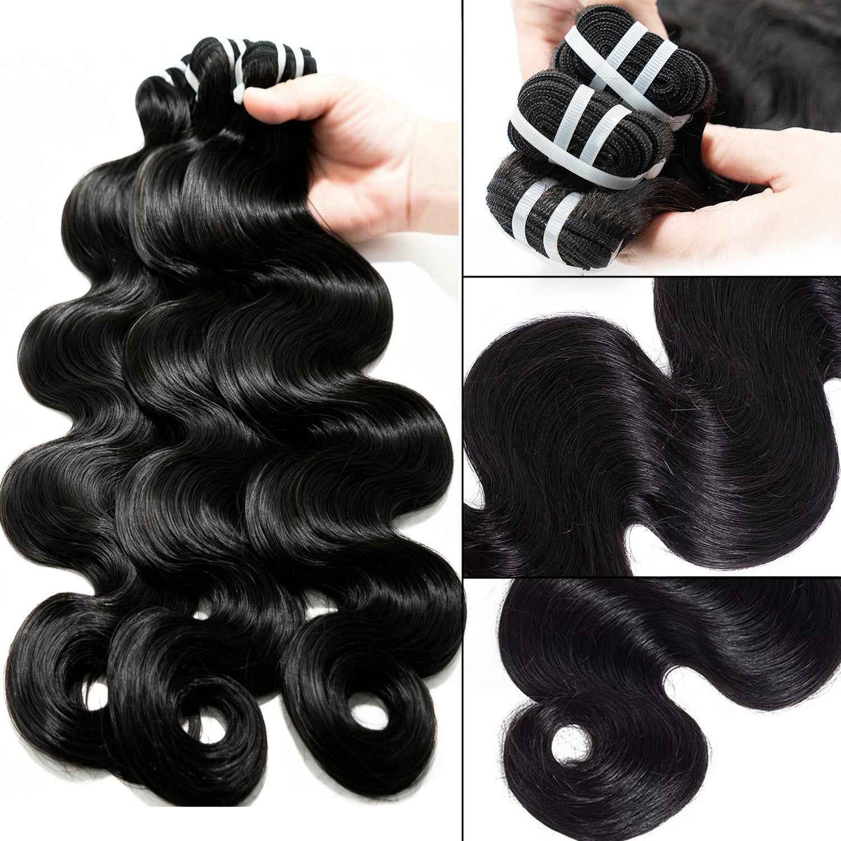 OCEAN Cabelo Humano Ondulado Body Wave-1 Feixe