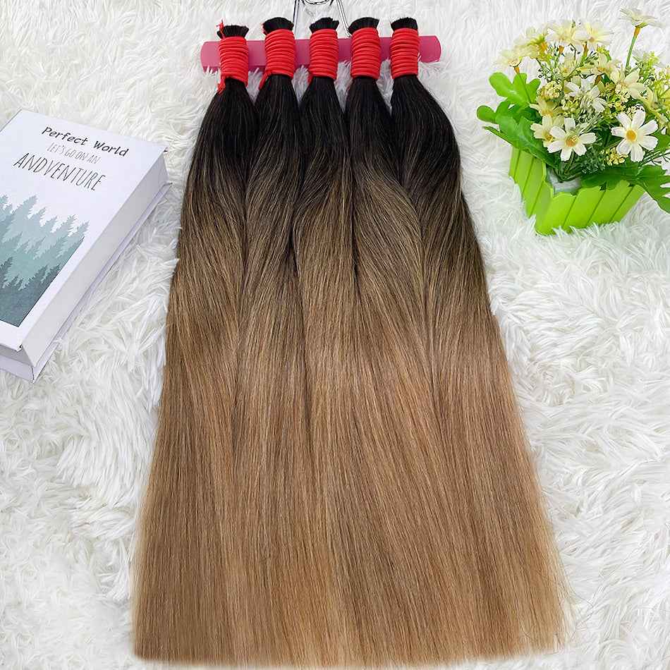 Cabelo Humano Indiano Ombré Black Gold,Textura Deep Wave-1 Feixe