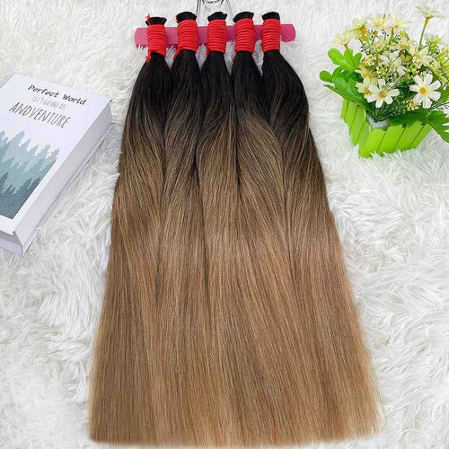 Cabelo Humano Indiano Ombré Black Gold,Textura Deep Wave-1 Feixe