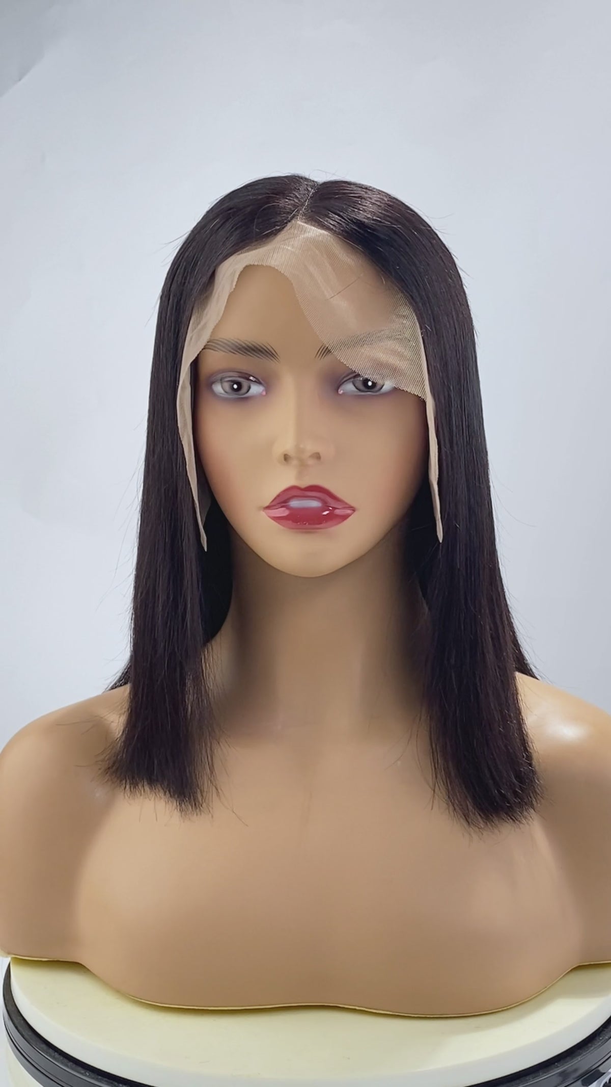 Nova Peruca Estilo Short Bob Lace Front 13x4 Densidade de 200% Cabelo Humano Liso